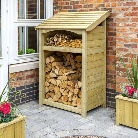 Heritage Premium T&G Tall Single Log Store - Heritage Gardens UK Online Garden Centre