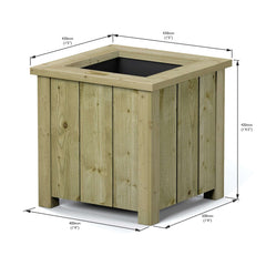 Heritage Square Wooden Planter - Pack of Two