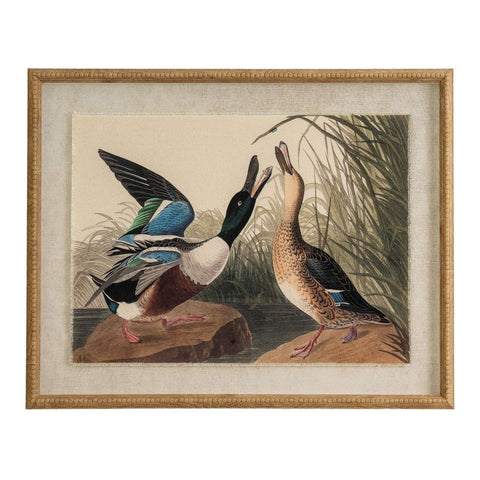 Mallards On Linen In Beaded Frame - Heritage Gardens UK Online Garden Centre