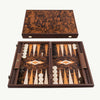 Manopoulos Californian Walnut Burl Luxury Backgammon Set - Heritage Gardens UK Online Garden Centre