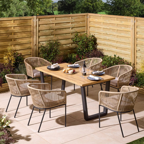Oslo 6 Seat Dining Set - 160cm Table - Heritage Gardens UK Online Garden Centre
