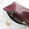 Burgundy Leather Clutch Bag