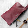 Burgundy Leather Clutch Bag
