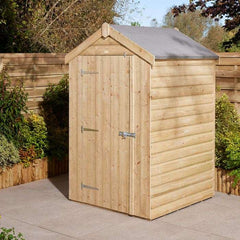 Rowlinson 4x4 Shiplap Apex Shed Single Door