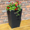 Rowlinson Square Black Rattan Planter - Pack of 2 - Heritage Gardens UK Online Garden Centre