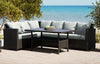 Stockholm 6 Seater Black Rattan Corner Garden Dining and Lounge Set - Heritage Gardens UK Online Garden Centre
