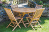The Heritage Solid Teak 1.2m Circular Folding Garden Table & Chair Set - Heritage Gardens UK Online Garden Centre