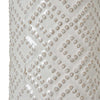 White Beaded Ceramic Lamp With Linen Shade - Heritage Gardens UK Online Garden Centre