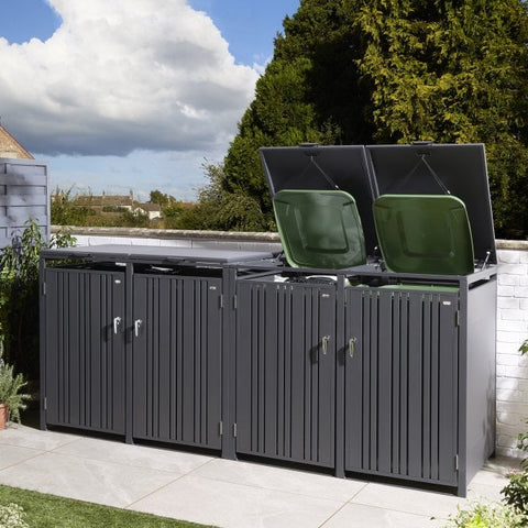 Wimbledon Quadruple Bin Store - Heritage Gardens UK Online Garden Centre