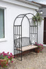 Metal Garden Arch & Bench with Cushion