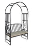 Metal Garden Arch & Bench with Cushion