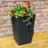 Rowlinson Square Black Rattan Planter - Pack of 2