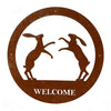 Boxing Hares Welcome Wall Art - Boxing Hares Welcome Wall Art - Garden Wall Art