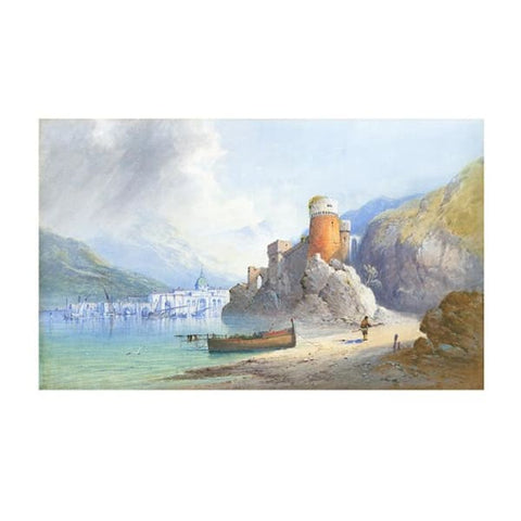 Fine Art Print Italian Lake Scene - Thomas Miles Richardson R.W.S. - Riviera Gallery Fine Art Prints