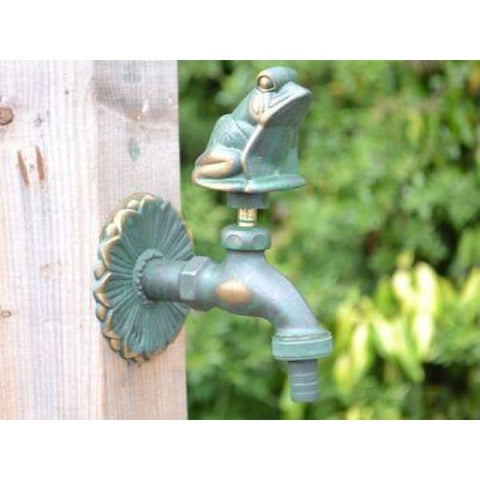 Frog Ornamental Verdigris Garden Tap - Heritage Gardens UK Online Garden Centre