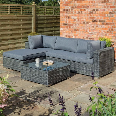 Garden Lover Vienna Lounger Set Grey Weave - All Weather Rattan Garden Furniture