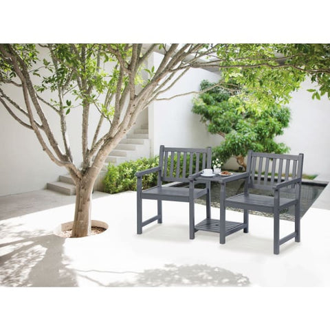 Greenhurst Danesford Duo Bench - Slate Grey - Greenhurst Danesford Duo Bench - Slate Grey - Companion Seats