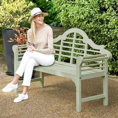 Greenhurst Lutyens Style Garden Bench - Forest White