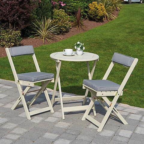 Greenhurst Raffles Bistro Set - Forest White - Greenhurst Raffles Bistro Set - Forest White - Bistro Sets