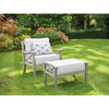 Greenhurst Sorrento Garden Armchair with Footstool & Cushions - Garden Chairs