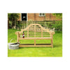 Heritage Solid Teak 3 Seater Lutyens Bench - Heritage Gardens UK Online Garden Centre