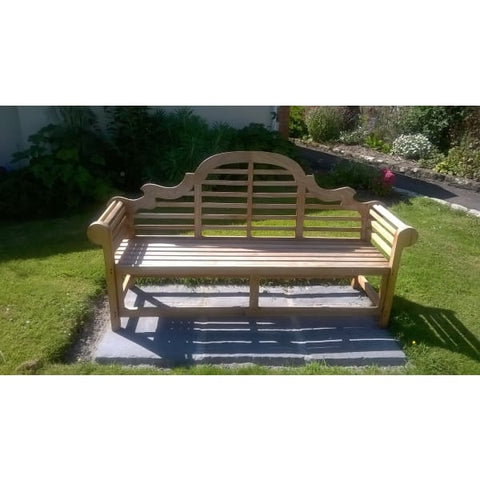 Heritage Solid Teak 4 Seater Lutyens Bench - Heritage Gardens UK Online Garden Centre