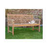 Oxford Cross Weave Back Teak Garden Bench 150cm - Garden Benches