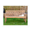 Oxford Cross Weave Back Teak Garden Bench 150cm - Garden Benches