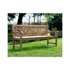 Oxford Cross Weave Back Teak Garden Bench 180cm - Garden Benches
