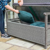 Rowlinson Alderley Rattan Storage Bench - Grey - Heritage Gardens UK Online Garden Centre