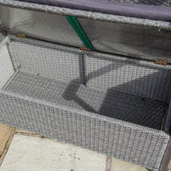 Rowlinson Alderley Rattan Storage Bench - Grey