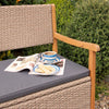 Rowlinson Alderley Rattan Storage Bench - Natural - Heritage Gardens UK Online Garden Centre