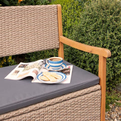 Rowlinson Alderley Rattan Storage Bench - Natural
