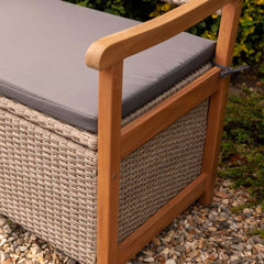 Rowlinson Alderley Rattan Storage Bench - Natural