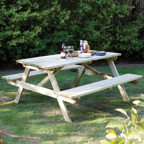 Rowlinson Heavy Duty Picnic Bench - 6ft - Heritage Gardens UK Online Garden Centre