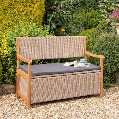 Rowlinson Rattan Bench - Natural - Rowlinson Rattan Garden Bench - Natural - Garden Benches