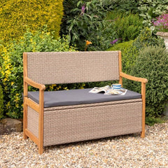 Rowlinson Alderley Rattan Storage Bench - Natural