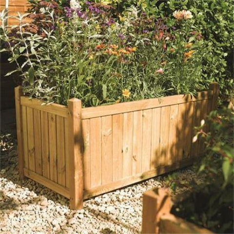 Rowlinson Rectangular Wooden Planter - Garden Planters