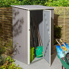 Rowlinson Trentvale 5x3 Metal Pent Shed - Light Grey