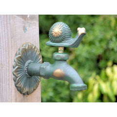 Snail Ornamental Verdigri Garden Tap