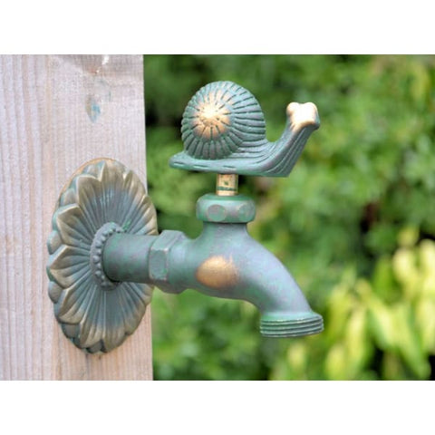 Snail Ornamental Verdigris Garden Tap - Heritage Gardens UK Online Garden Centre