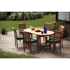 Solid Teak Menton 6 Seater Patio Dining Set - Outstanding Value