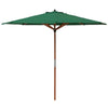 The Heritage Garden Lover Green 2.7m Wooden Parasol with Base - Willington Green 2.7m Wooden Parasol with Base - Parasols with Bases