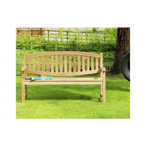 Winchester Double Oval Back Teak Garden Bench 150cm - Garden Benches