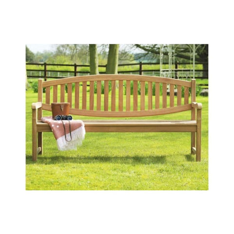 Winchester Double Oval Back Teak Garden Bench 180cm - Garden Benches